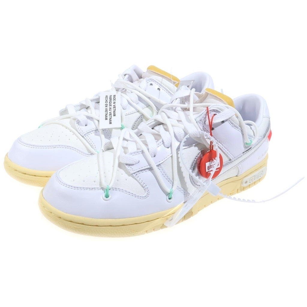 NIKE(ナイキ) ×OFF WHITE DUNK LOW 1OF50 LOT1 DM1602-127 オフホワイト ロットワン レザーローカットスニーカー ホワイト US9/27cm