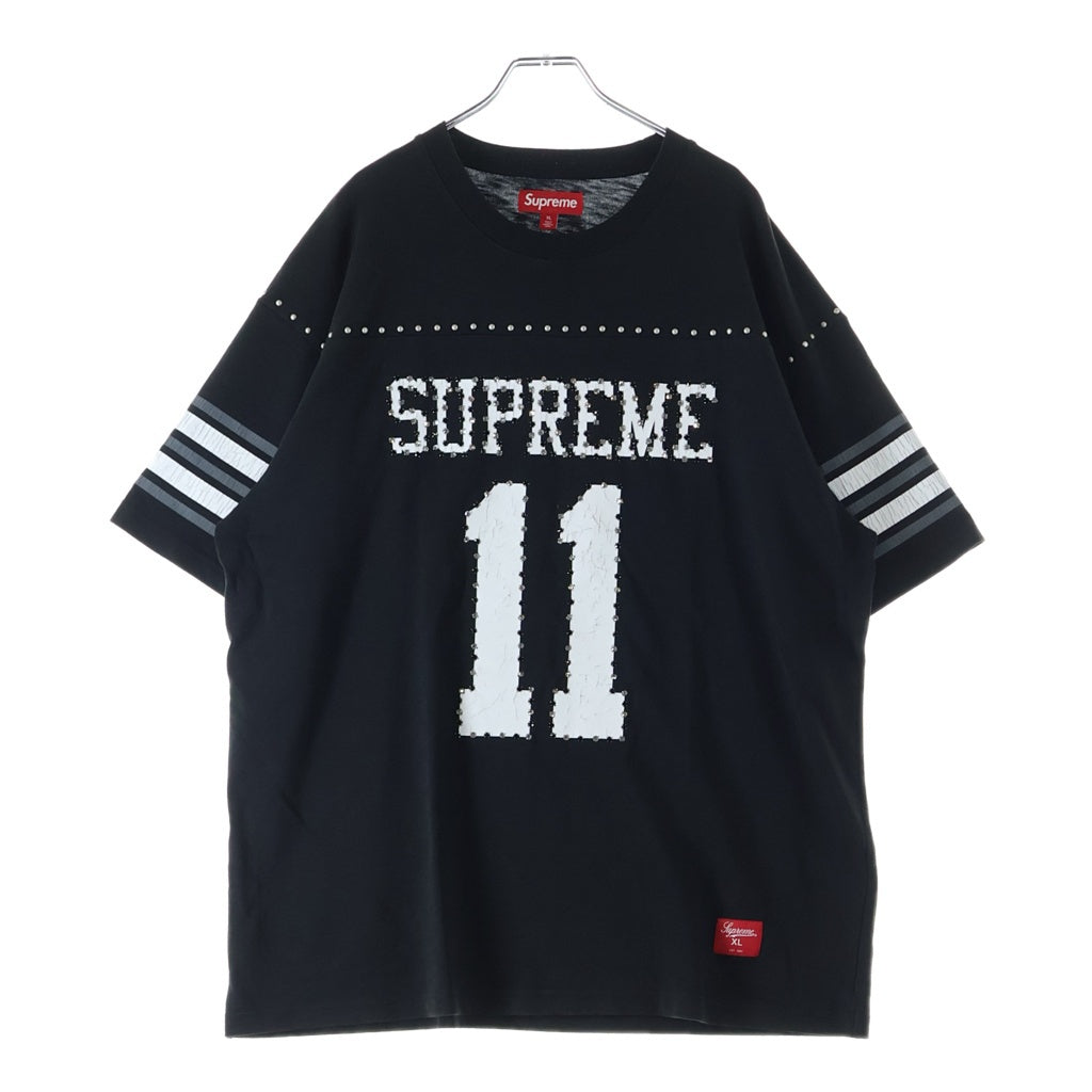 SUPREME(シュプリーム) 26SS Studded S/S Football スタッズ ショートスリーブ フットボール クルーネック半袖Tシャツ ブラック