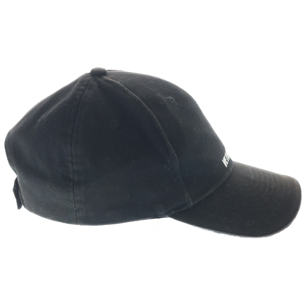 VETEMENTS(ヴェトモン) 18SS EMBROIDERED BASEBALL エンブロイド ロゴベースボールキャップ 帽子 ブラック WSS18AC17