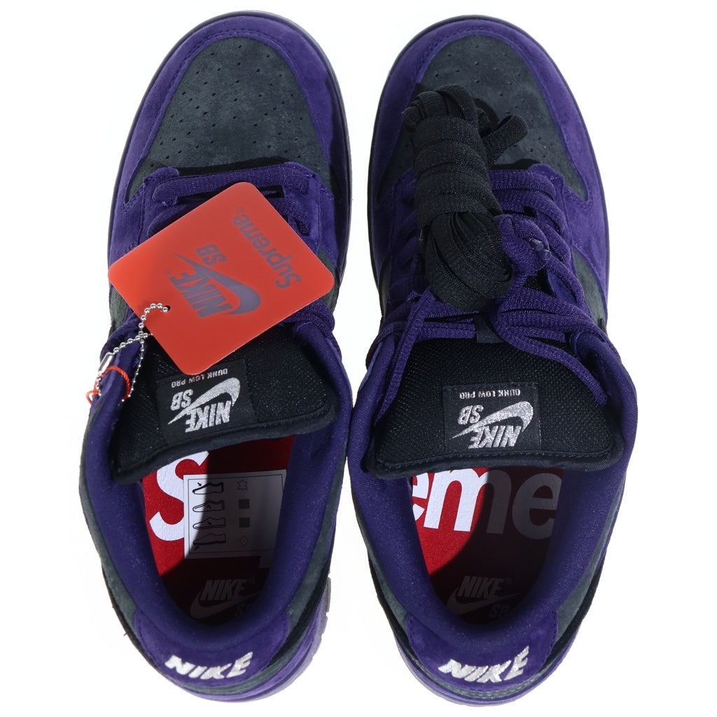 NIKE SB(ナイキエスビー) ×Supreme Dunk Low HQ8487-500 シュプリーム ダンク ローカットスニーカー パープル/ブラック US8.5/26.5cm