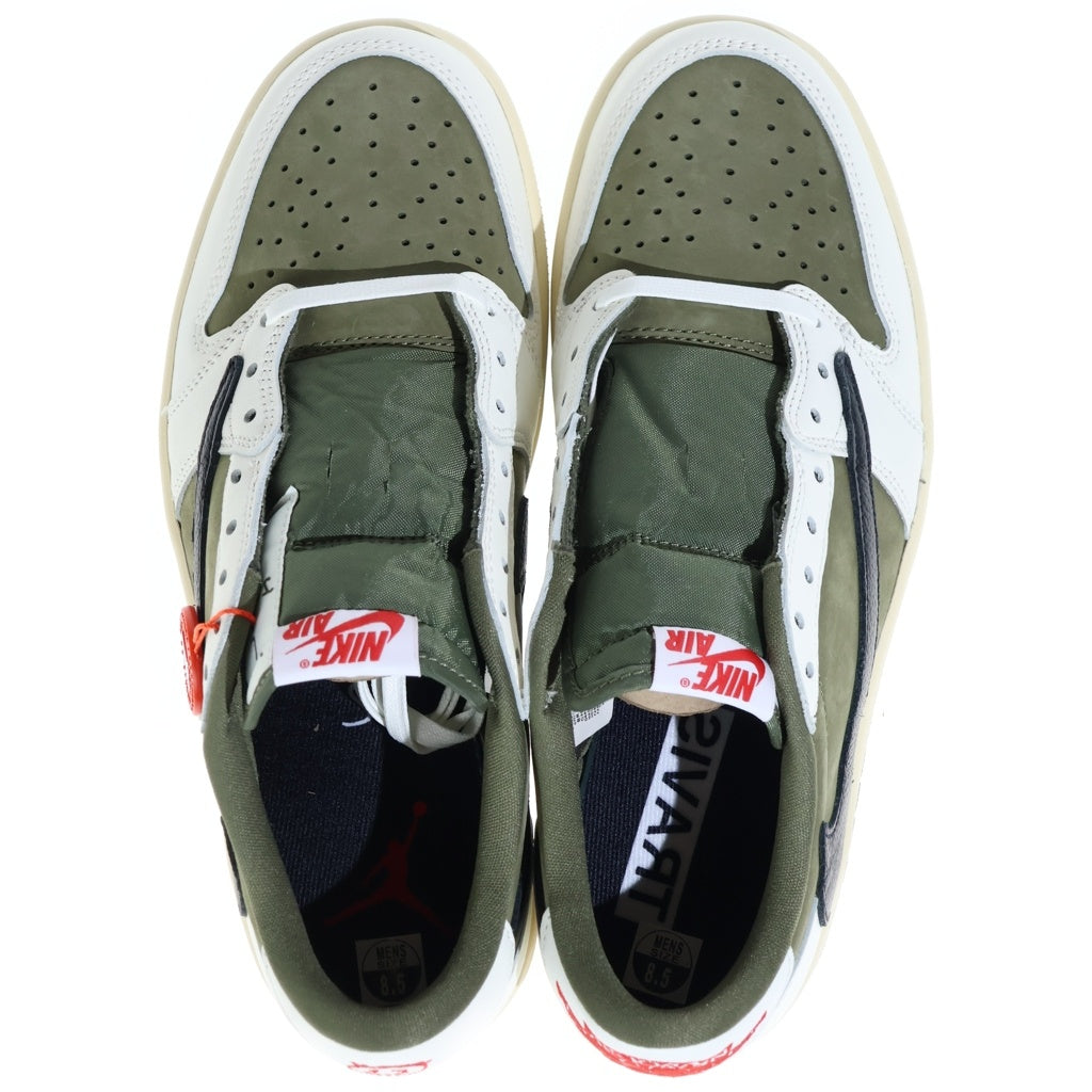 NIKE(ナイキ) ×TRAVIS SCOTT AIR JORDAN 1 LOW OG REVERSE OLIVEDM 7866-200 トラヴィススコット エアジョーダン 1 ローカットスニーカー カーキ US8.5/26.5cm