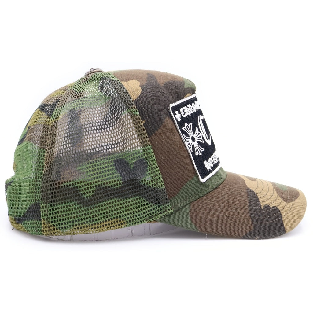 CHROME HEARTS(クロムハーツ) TRUCKER CAP CHパッチ クロスボール付 メッシュ トラッカーキャップ 帽子 カモフラ グリーン/ブラウン