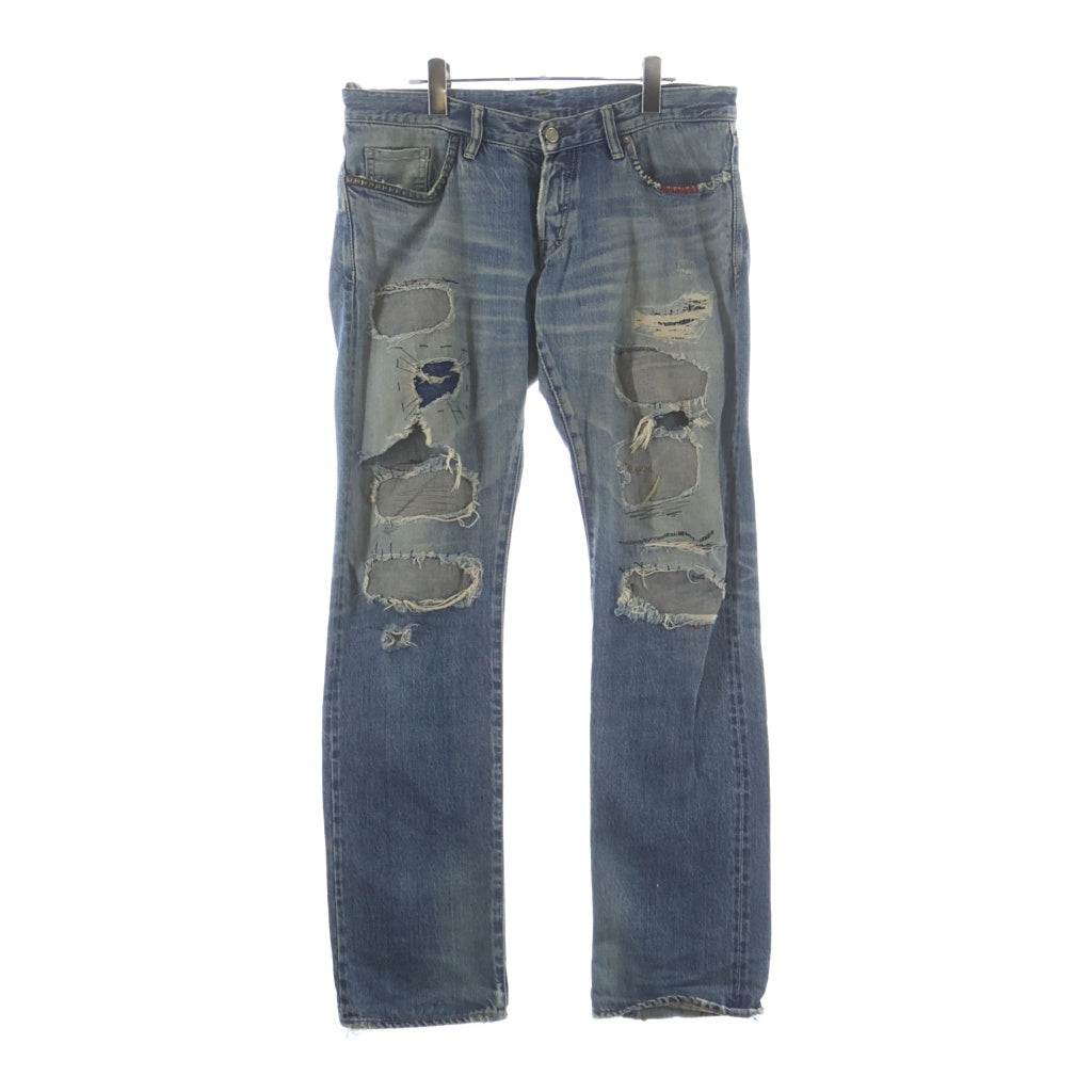 HYSTERIC GLAMOUR(ヒステリックグラマー) HSR加工 ダメージデニムパンツ インディゴ 0203AP10
