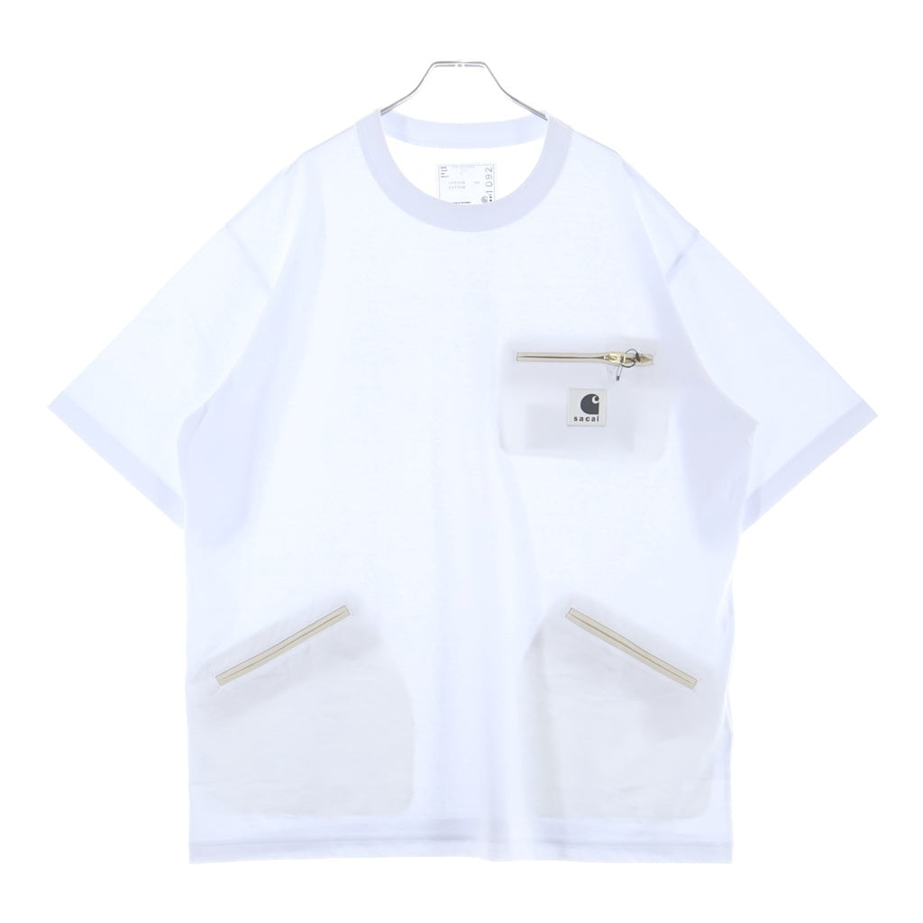 Sacai(サカイ) 26SS ×Carhartt WIP Cotton Jersey カーハート コットン半袖Tシャツ カットソー ホワイト 26-01092S