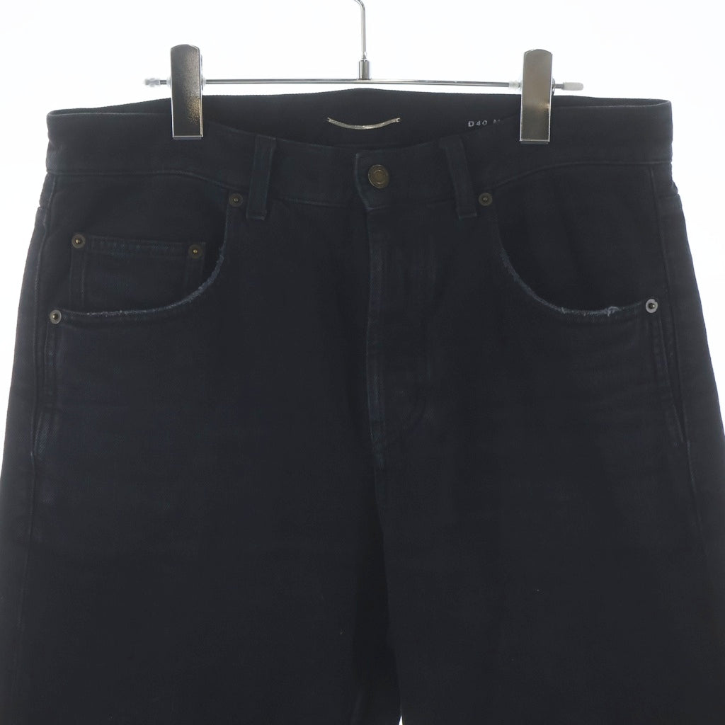 SAINT LAURENT PARIS(サンローランパリ) 23SS ボタンフライ ストレートデニムパンツ ブラック 752629