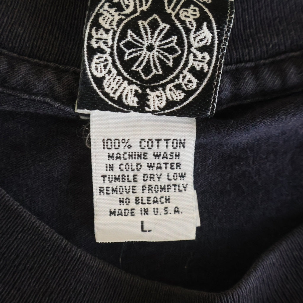 CHROME HEARTS(クロムハーツ) OLD HORSE SHOE L/S TEE オールド ホースシュー ロゴプリント ロングスリーブ クルーネック長袖ポケットTシャツ カットソー ブラック