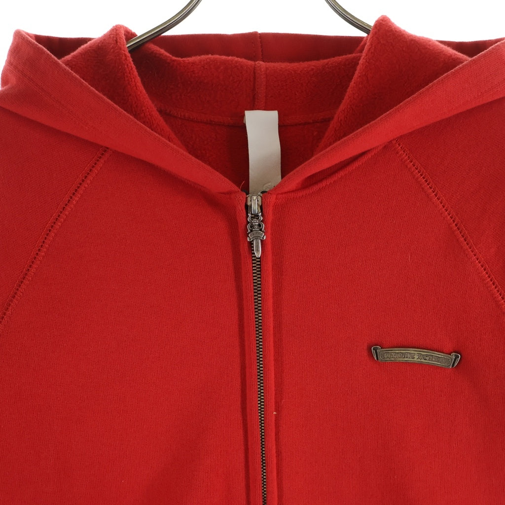 CHROME HEARTS(クロムハーツ) Y NOT Cemetery Cross Zipup Hoodie King Taco ワイノットセメタリークロスジップアップフーディ パーカー ロゴ刺繍 レッド キングタコ