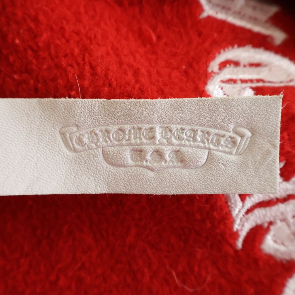 CHROME HEARTS(クロムハーツ) Y NOT Cemetery Cross Zipup Hoodie King Taco ワイノットセメタリークロスジップアップフーディ パーカー ロゴ刺繍 レッド キングタコ