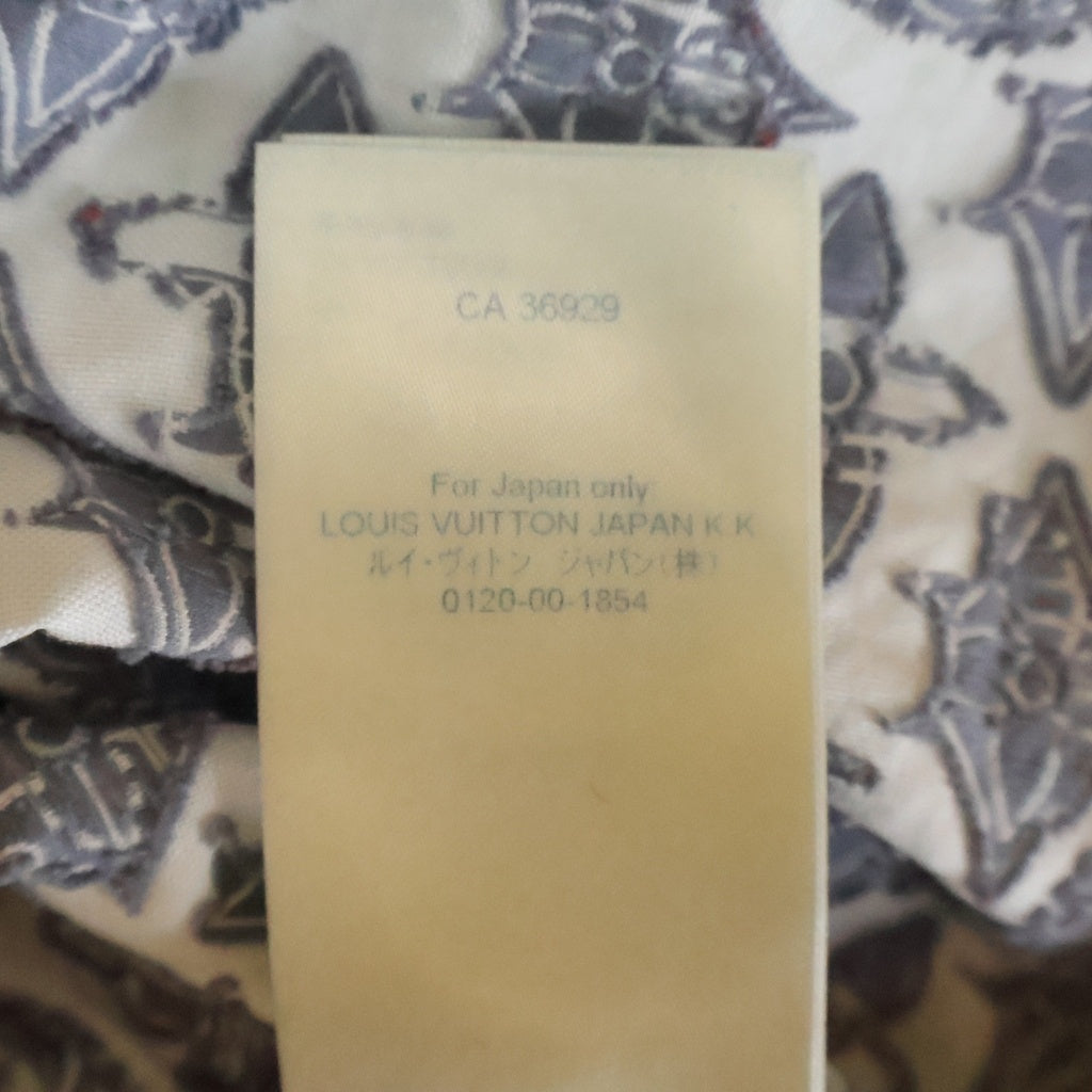 LOUIS VUITTON(ルイヴィトン) 21AW モノグラムフラワーパターン コットン長袖シャツ 総柄 ホワイト RM212Q EO4 HLS43W