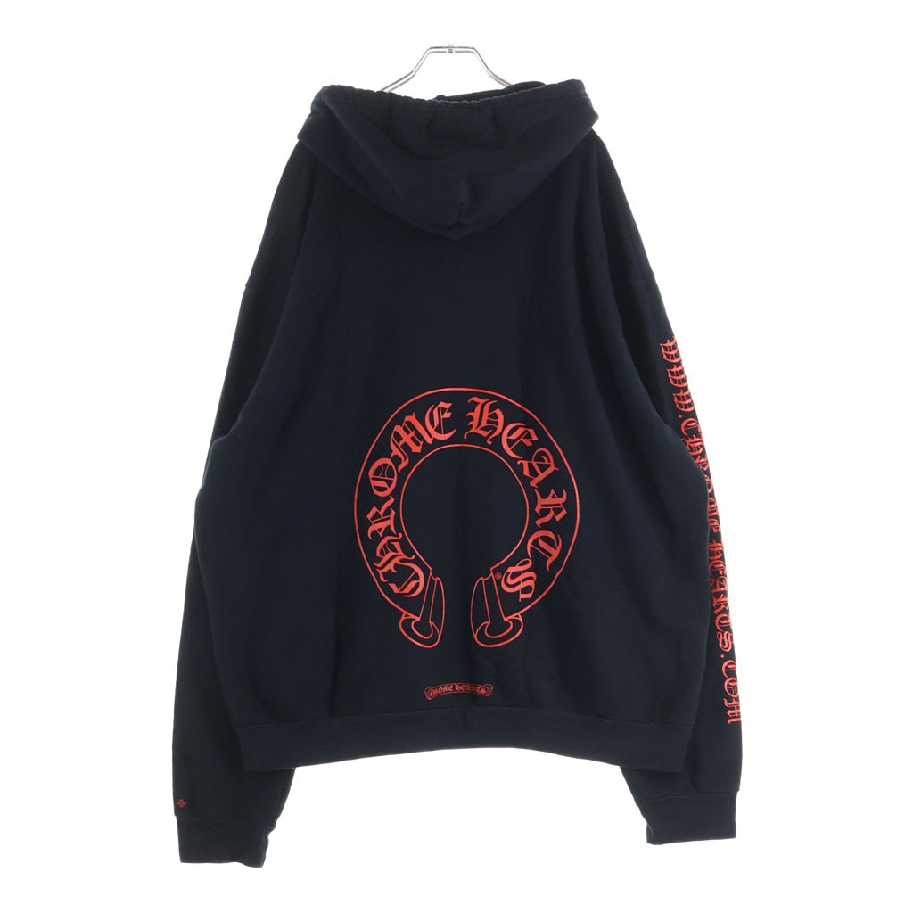 CHROME HEARTS(クロムハーツ) HORSESHOE PULLOVER HOODIE ホースシュー オンライン限定 プルオーバーフーディー パーカー ブラック/レッド