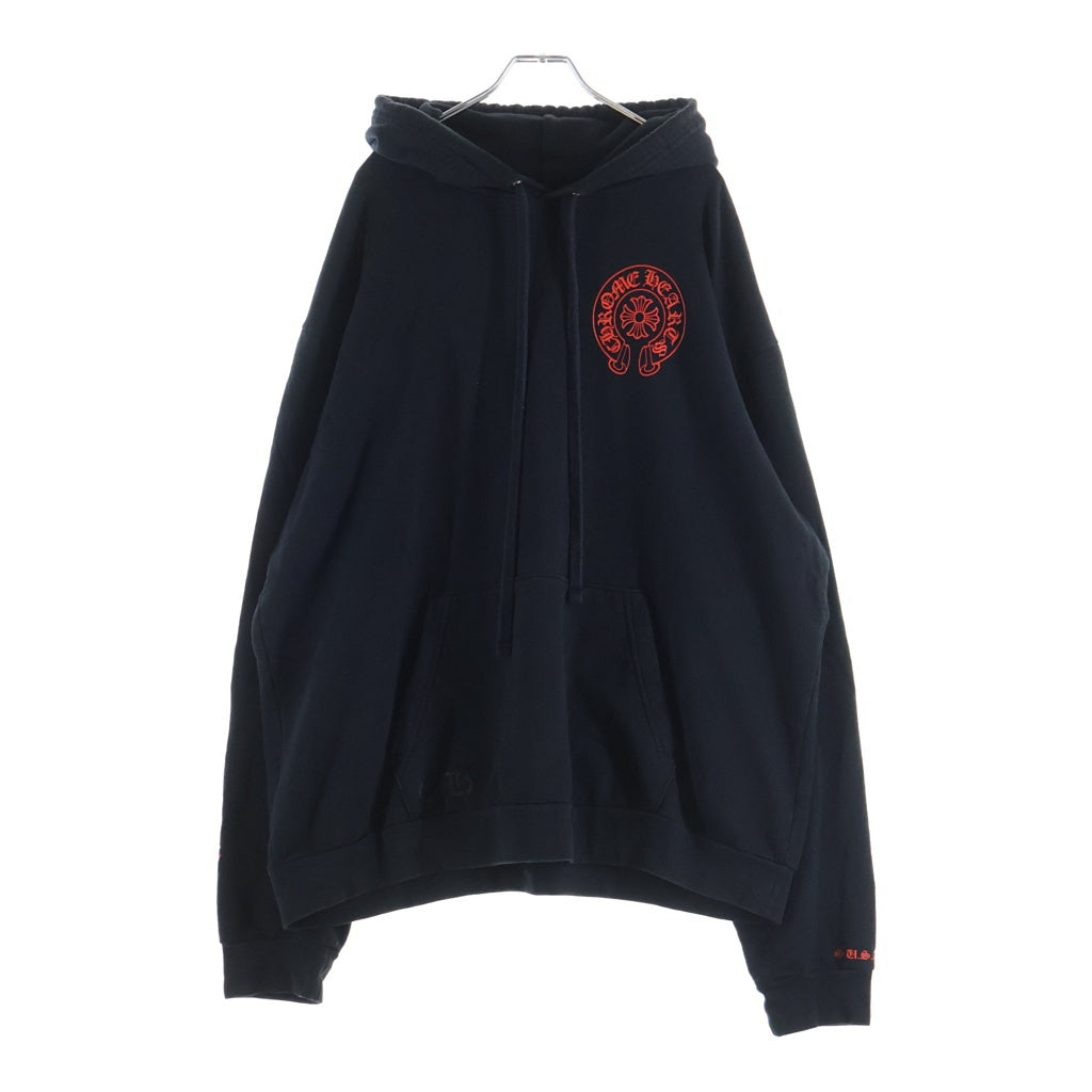 CHROME HEARTS(クロムハーツ) HORSESHOE PULLOVER HOODIE ホースシュー オンライン限定 プルオーバーフーディー パーカー ブラック/レッド