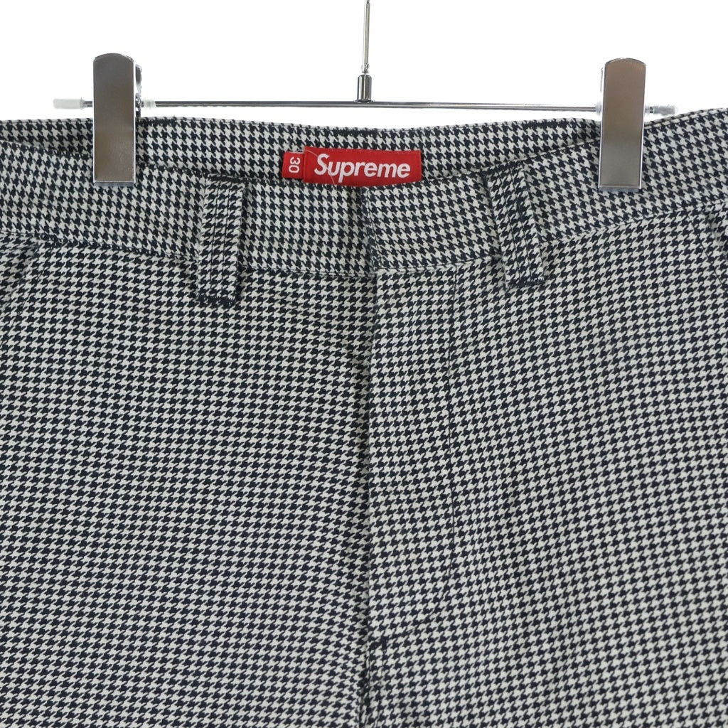 SUPREME(シュプリーム) 25SS Work Short ワークショーツ 千鳥柄 ブラック/ホワイト