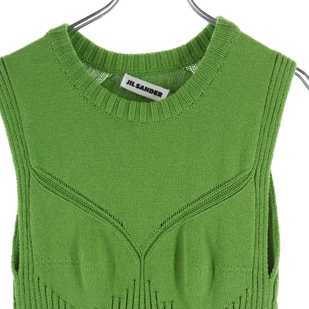 JIL SANDER(ジルサンダー) 23SS STRUCTURED COTTON BLEND RIB ノースリーブ リブニット レディース J03NC0115 J15382 グリーン