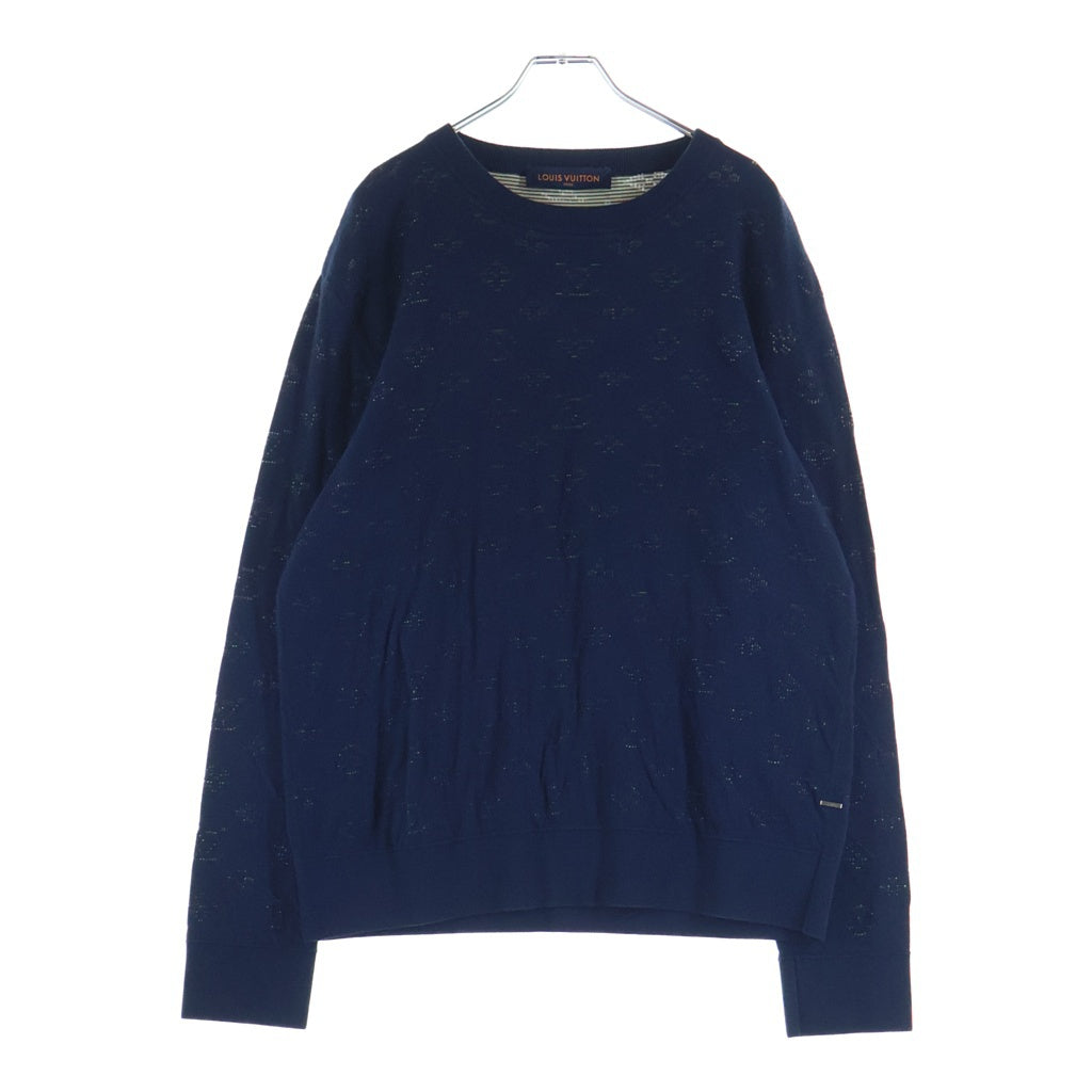 LOUIS VUITTON(ルイヴィトン) 20AW ドロップニードルモノグラム ニット クルーネックニット RM202Q TBV HIN44W ネイビー
