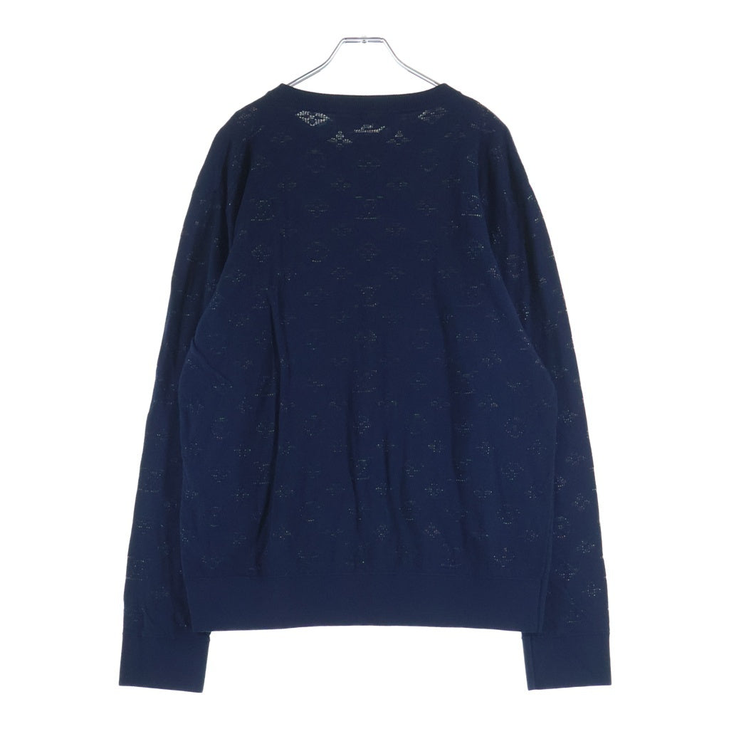 LOUIS VUITTON(ルイヴィトン) 20AW ドロップニードルモノグラム ニット クルーネックニット RM202Q TBV HIN44W ネイビー