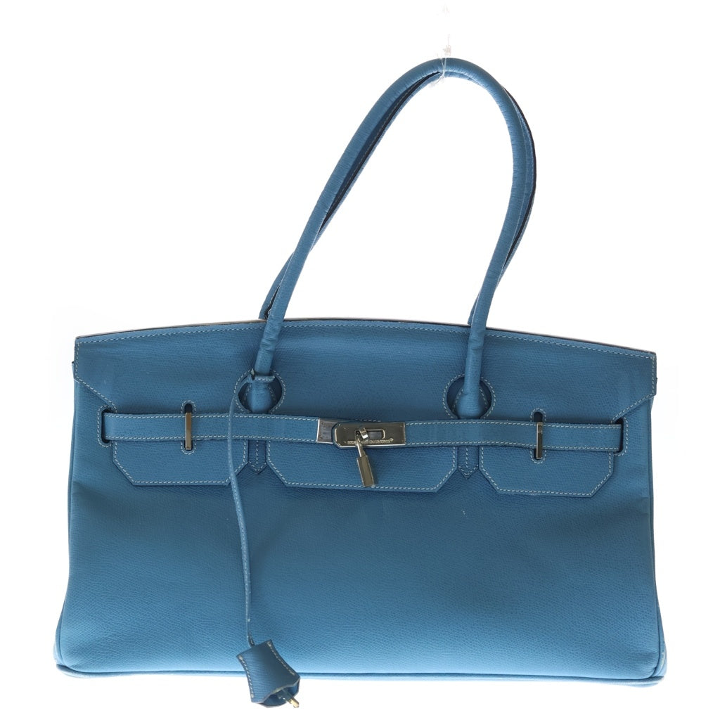 NO BRAND(ノーブランド) 【HENRY HIGH CLASS ヘンリー ハイクラス】 トートバッグ ハンドバッグ ブラック レザー ケリー型 ブルー レディース
