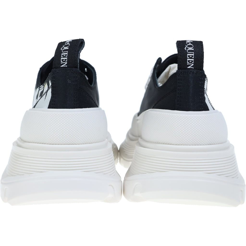 Alexander McQueen(アレキサンダーマックイーン) TREAD SLICK LOW LACE UP GRAFFITI グラフィック ローカットスニーカー レディース 708753 ブラック/ホワイト 708753 箱付