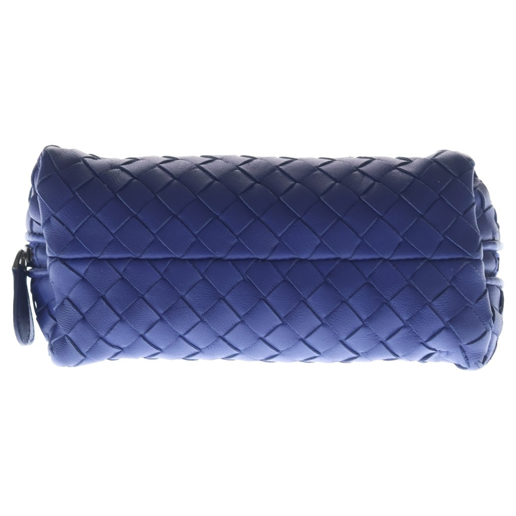 BOTTEGA VENETA(ボッテガヴェネタ) イントレチャート レザー コスメ ポーチ ネイビー レディース