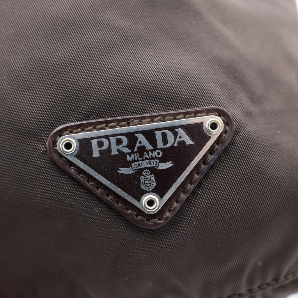 PRADA(プラダ) テスート 巾着ポーチ 収納 ダークブラウン ナイロン MV369 MV369 レディース