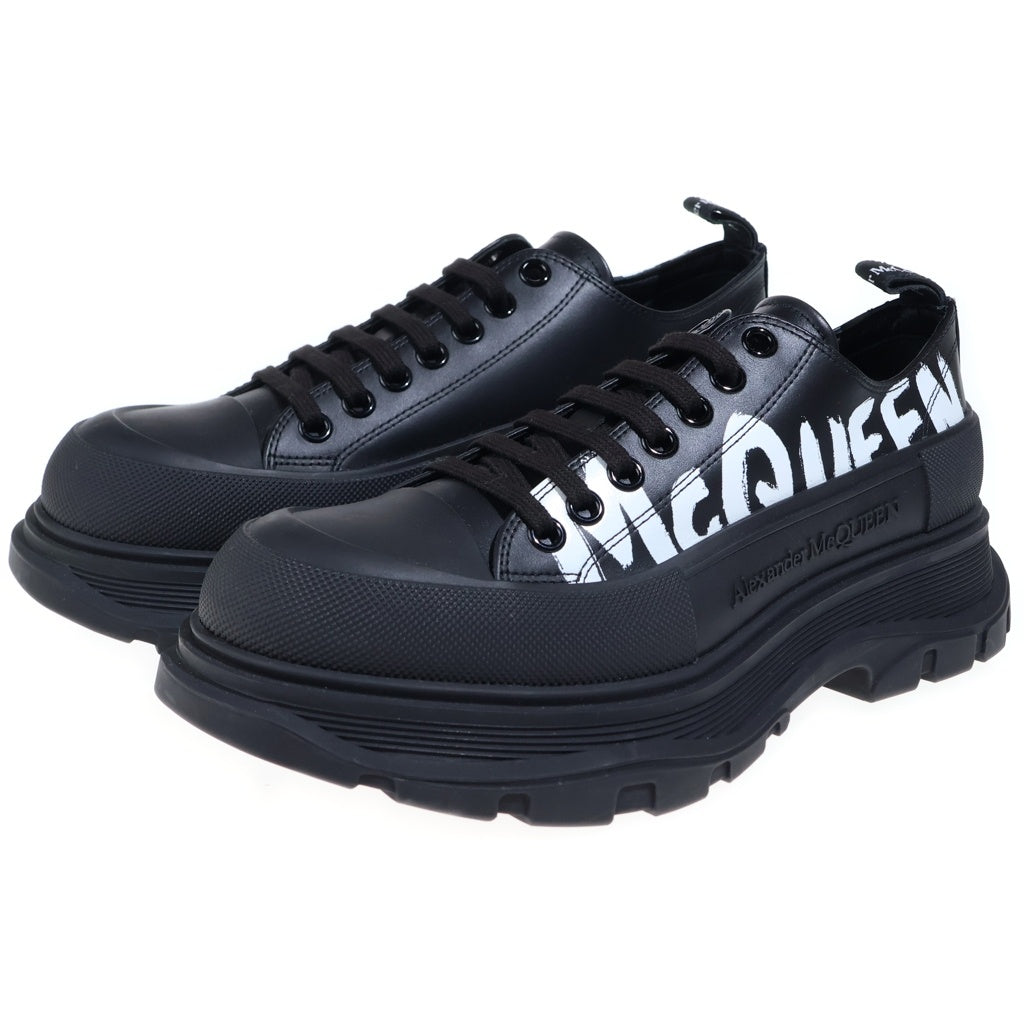 Alexander McQueen(アレキサンダーマックイーン) TREAD SLICK LOW LACE UP GRAFFITI グラフィック ローカットスニーカー 682423 ブラック 682423 箱付