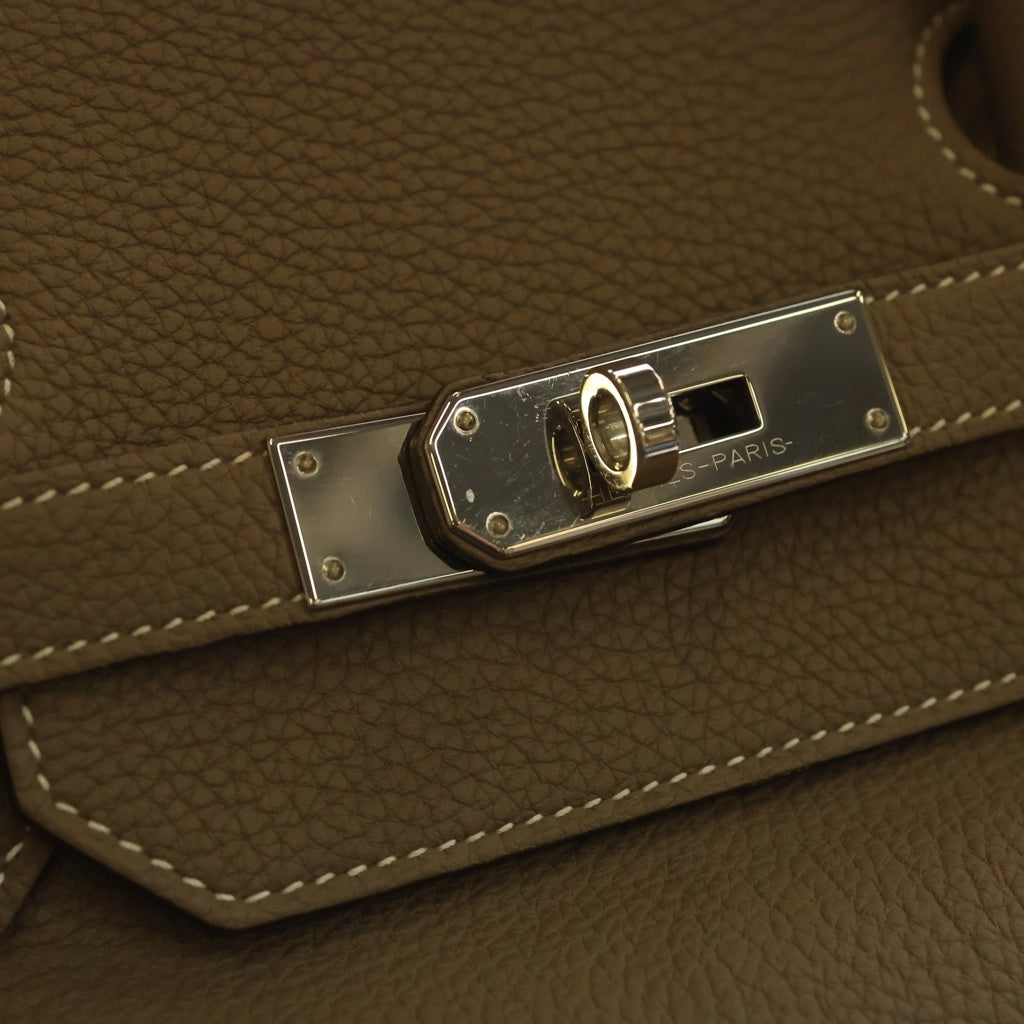 HERMES(エルメス) バーキン40 トゴ レザー エトゥープ ハンドバッグ シルバー金具 ベージュ Z刻印 レディース