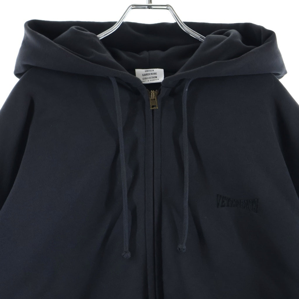 VETEMENTS(ヴェトモン) Puffed Oversized Zip-Up Hoodie パフド オーバーサイズドジップアップフーディー ブラック UH76ZU860B