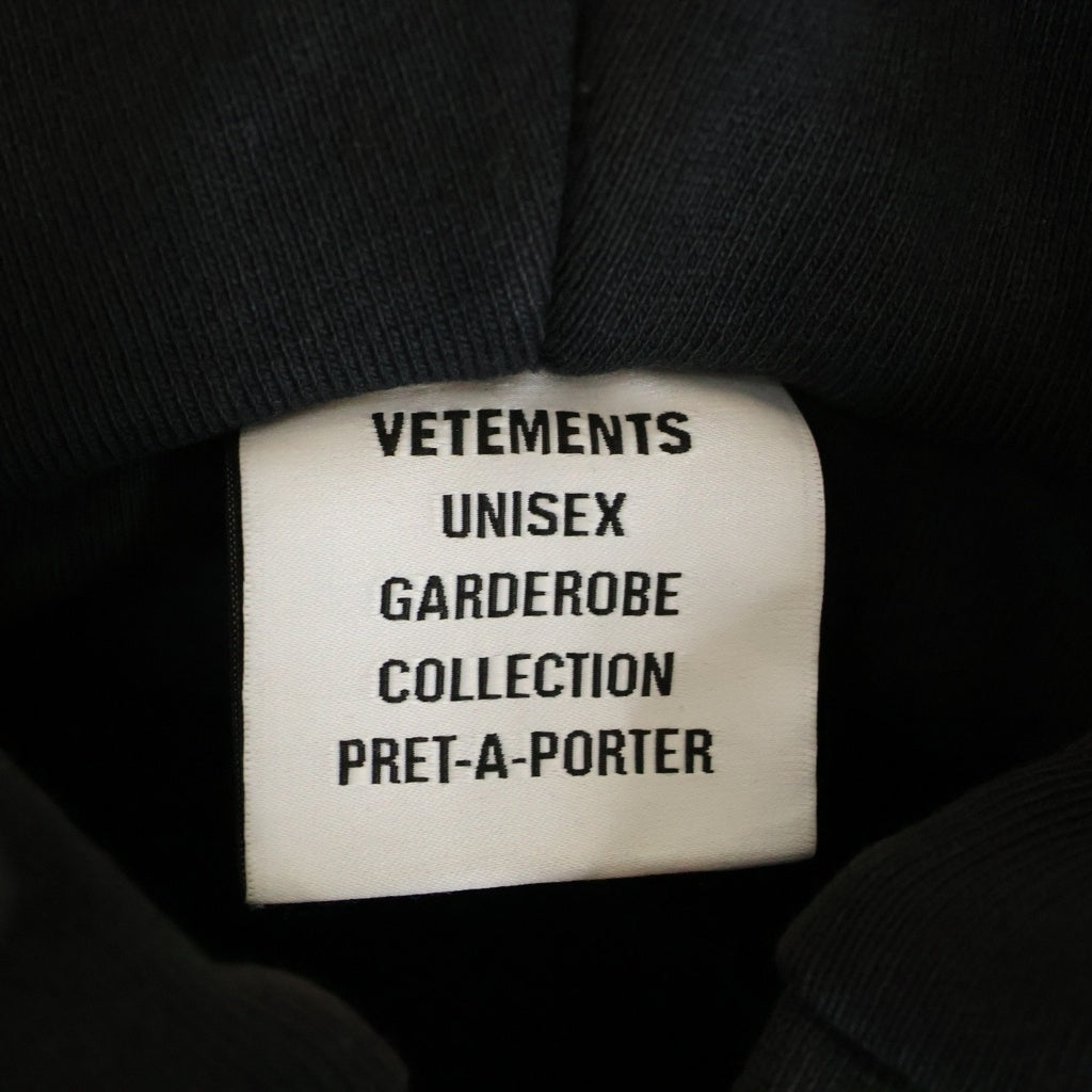 VETEMENTS(ヴェトモン) Puffed Oversized Zip-Up Hoodie パフド オーバーサイズドジップアップフーディー ブラック UH76ZU860B