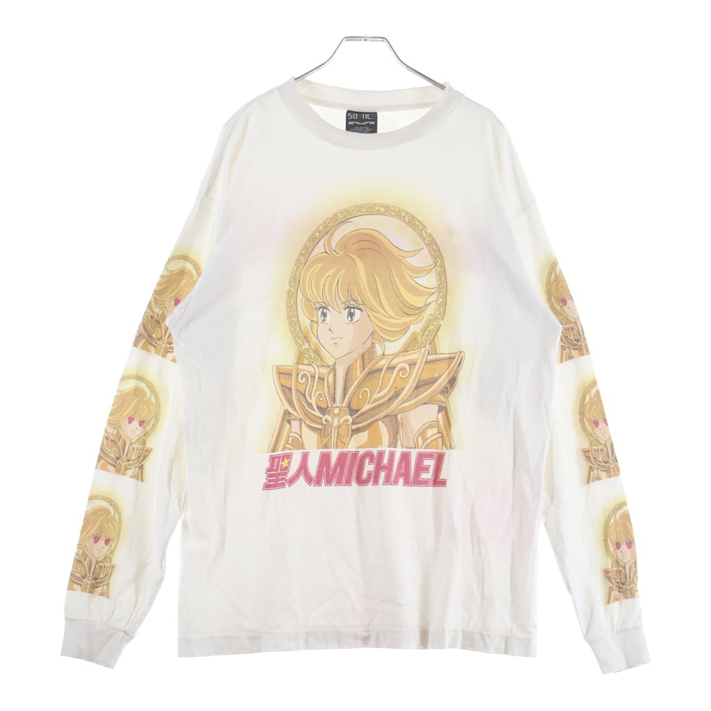 SAINT MICHAEL(セントマイケル) 21SS 聖人MICHAEL LONG SLEEVE プリント長袖Tシャツ カットソー ホワイト SM-S21-0000-011