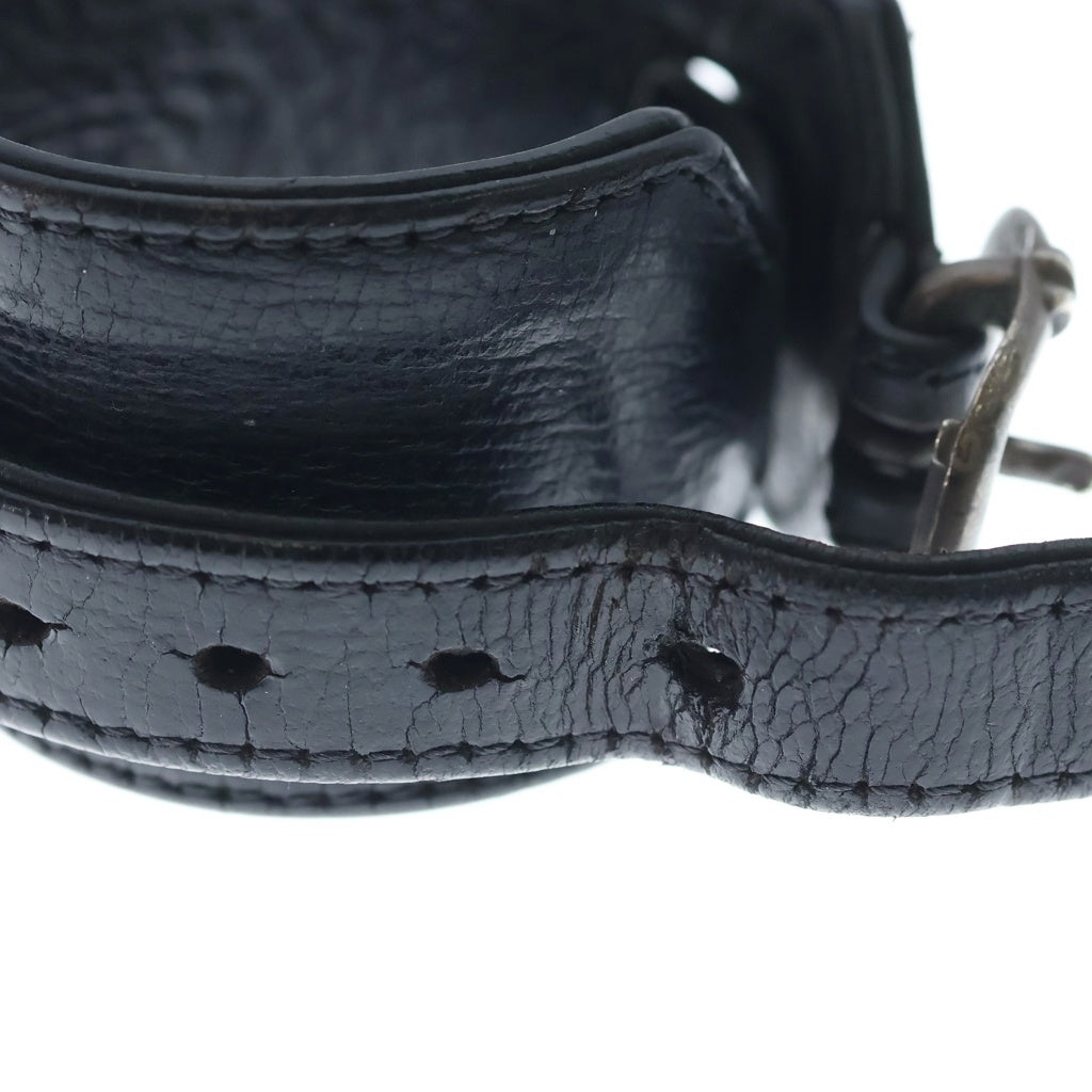 CHROME HEARTS(クロムハーツ) R&R TINY BUCKLE ガンスリンガー タイニーバックル レザーブレスレット チョーカー ブラック/シルバー