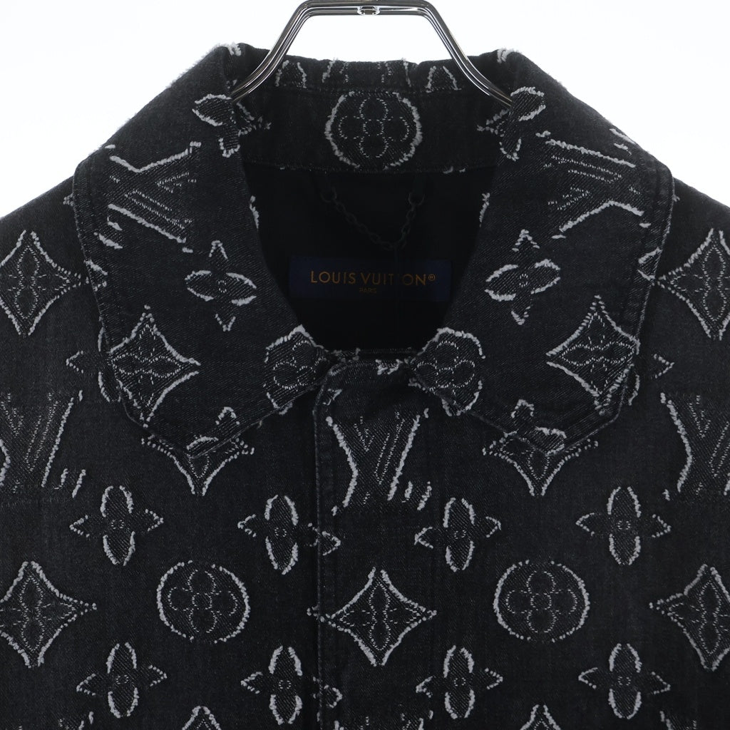 LOUIS VUITTON(ルイヴィトン) 23AW モノグラム 半袖デニムシャツ ブラック RM232 ARS HPS73W