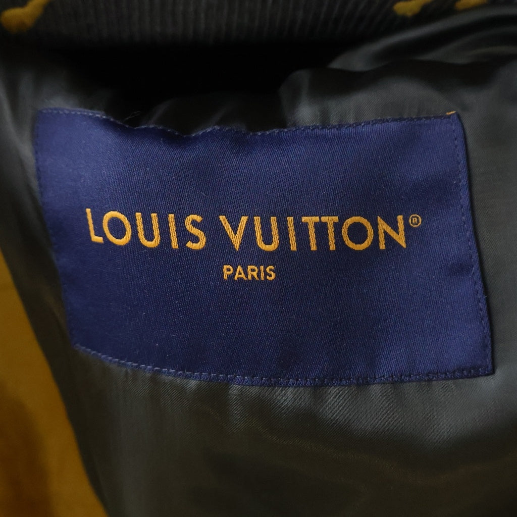 LOUIS VUITTON(ルイヴィトン) 23SS ミックスキャンバスレザーボンバージャケット ジップアップブルゾン ブラック/イエロー RM231 XS0 HOL76E