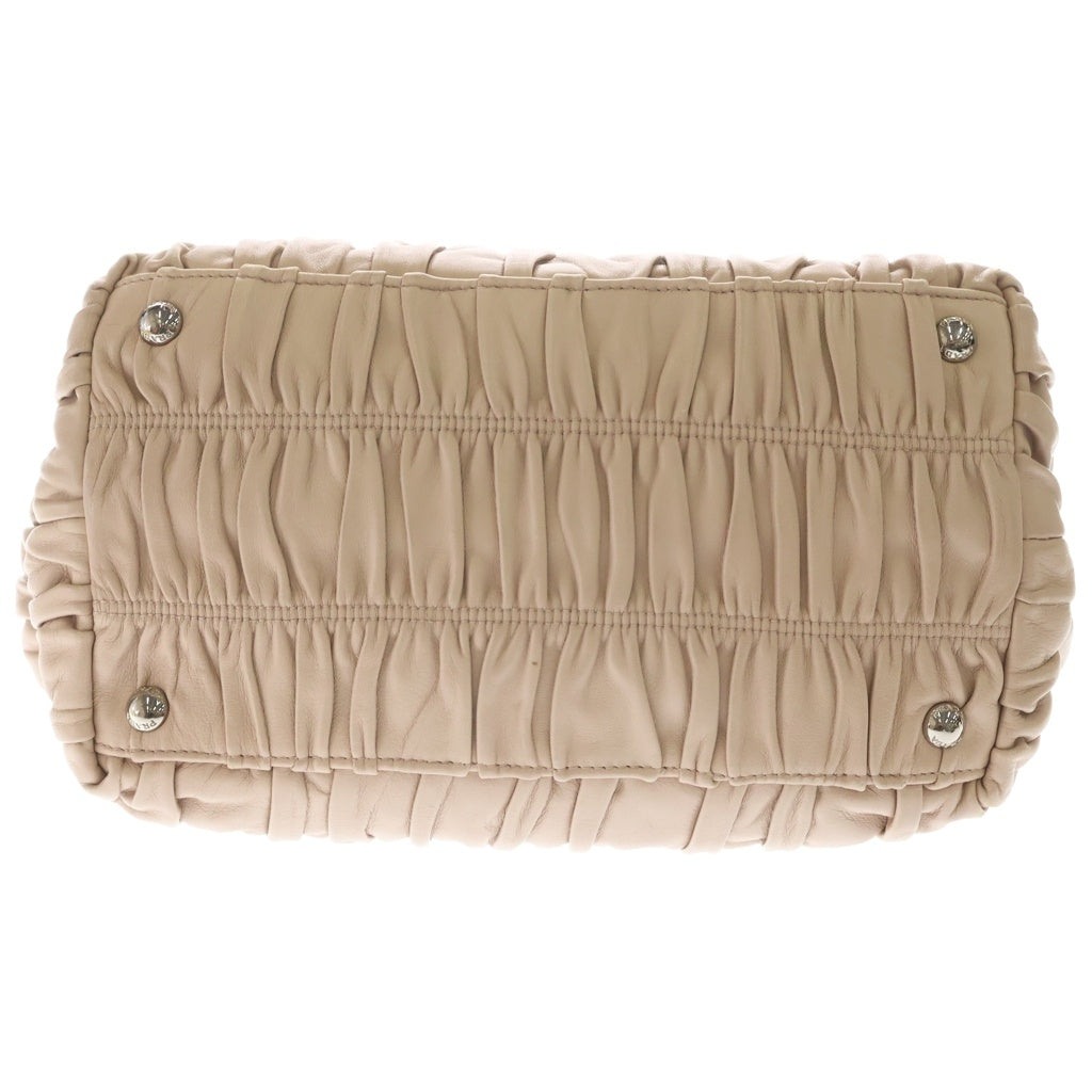 PRADA(プラダ) ナッパゴーフルレザー2WAY ハンドバッグ ベージュ B2587L レディース