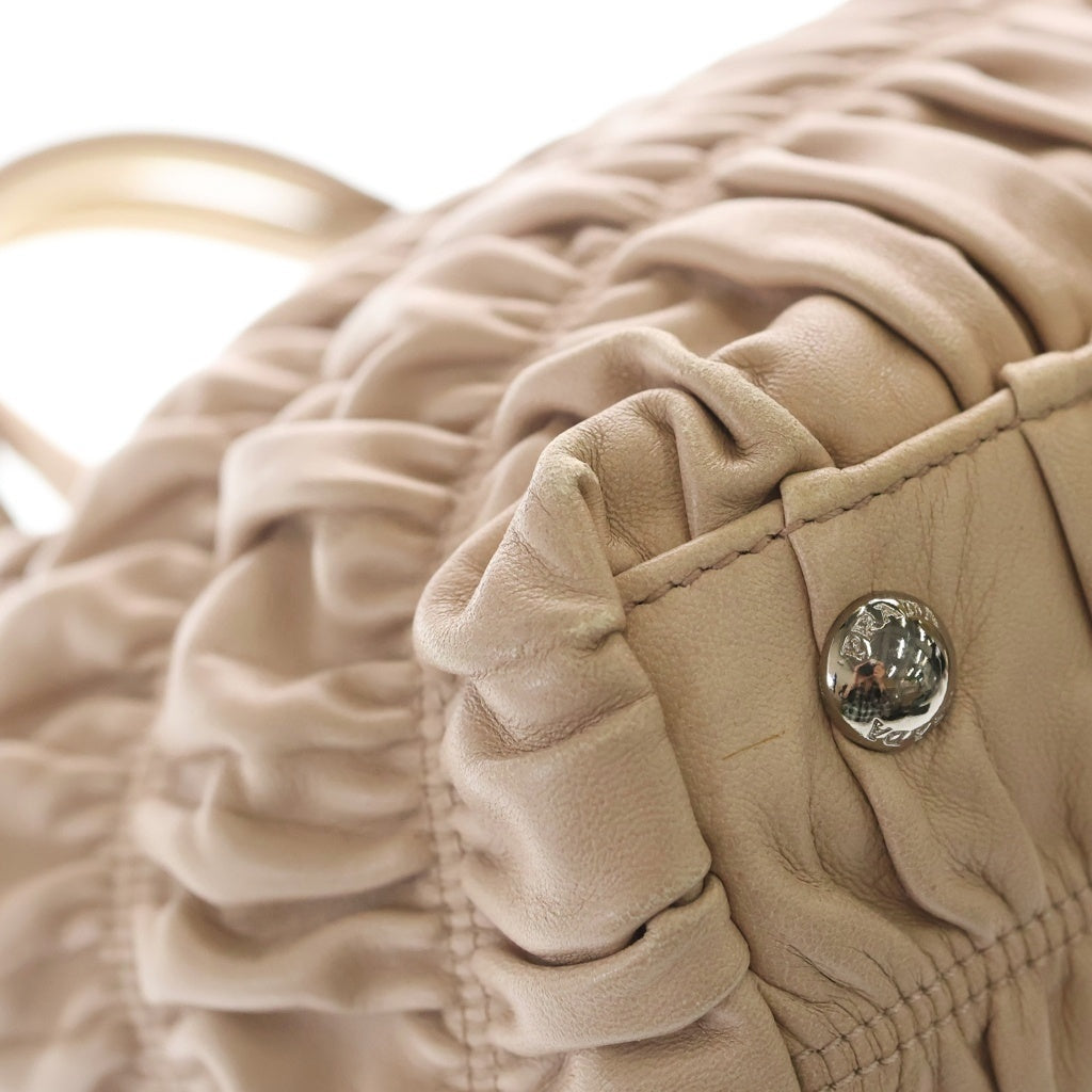 PRADA(プラダ) ナッパゴーフルレザー2WAY ハンドバッグ ベージュ B2587L レディース