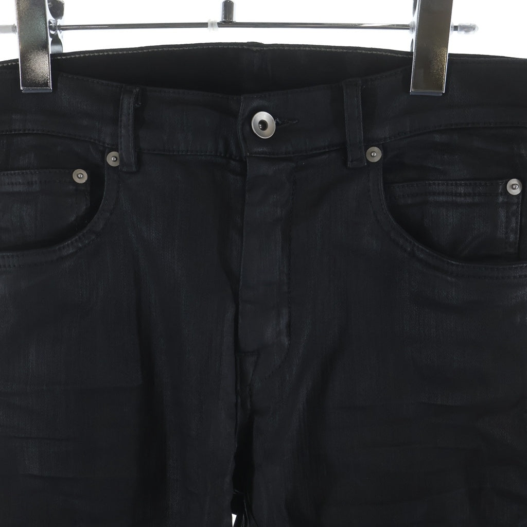 Rick Owens(リックオウエンス) 26SS VEGA JEANS ベガジーンズ コーティングデニムパンツ スリムフィットジーンズ ブラック RL01F2300-SDBK
