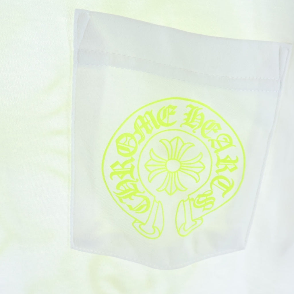 CHROME HEARTS(クロムハーツ) HORSESHOE S/S TEE WHITE/NEON YELLOW ホースシュー ショートスリーブ Tシャツ ホワイト/イエロー