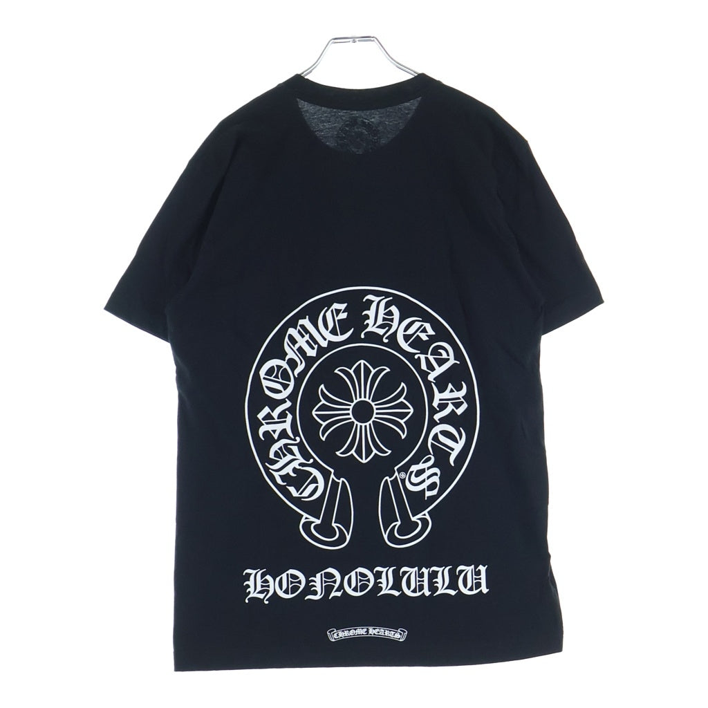 CHROME HEARTS(クロムハーツ) Honolulu Horseshoe SS Tee ホノルル限定 バック ホースシュー クルーネック半袖Tシャツカットソー ブラック