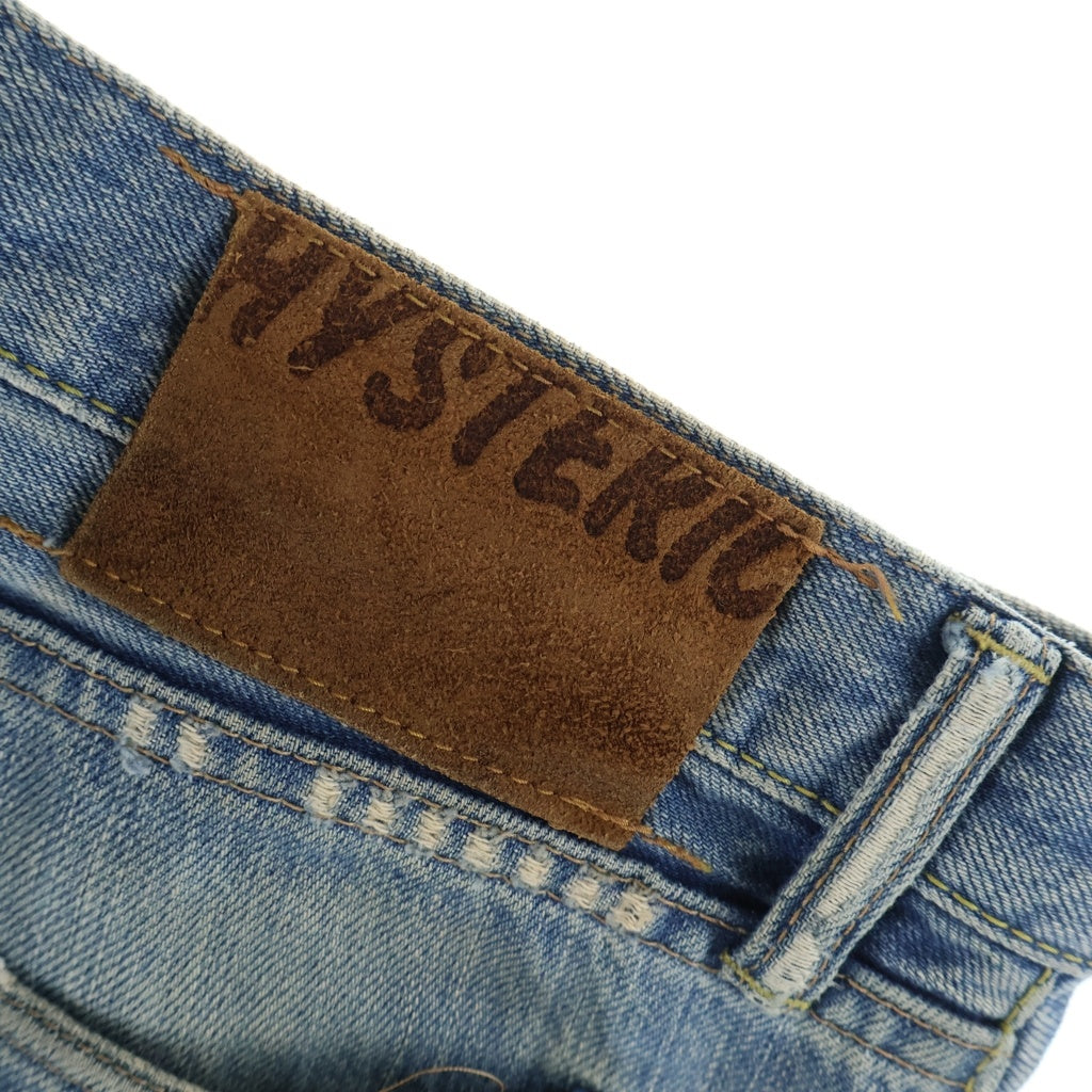 HYSTERIC GLAMOUR(ヒステリックグラマー) ピラミッドスタッズダメージデニムパンツ リペア加工ジーンズ インディゴ