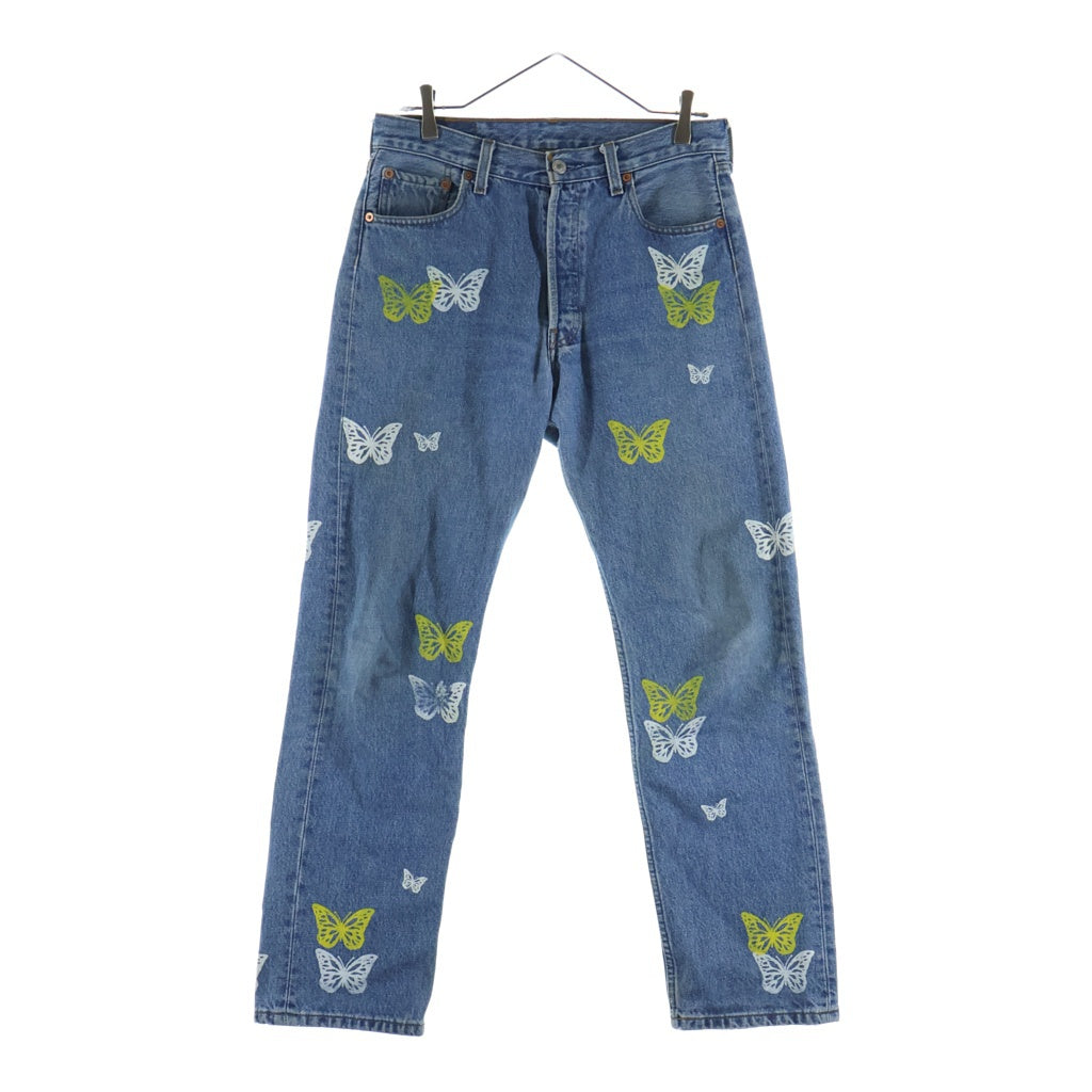 About Dreams(アバウトドリームズ) Butterfly Denim アバウトドリームス バタフライプリント リメイク デニムパンツ インディゴ
