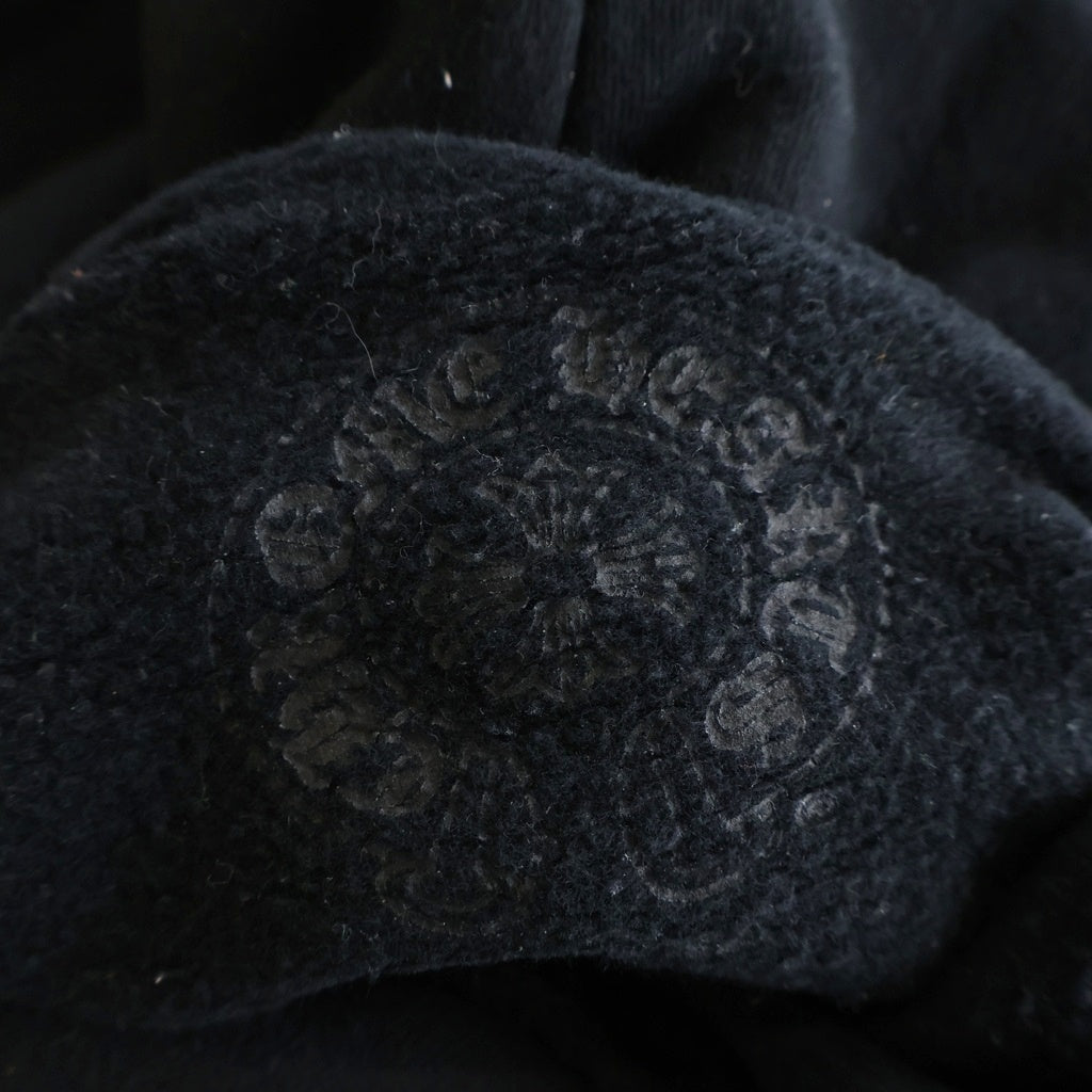 CHROME HEARTS(クロムハーツ) Cross Tire Track Pullover Hoodie クロス タイヤトラック プルオーバーフーディー 袖プリント スクロールロゴ バックボーンプリント CHロゴ ブラック
