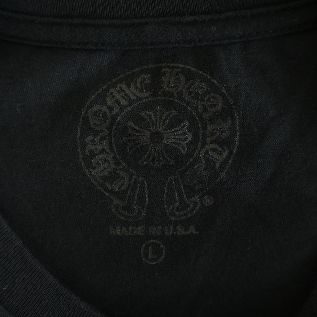 CHROME HEARTS(クロムハーツ) BACK HORSESHOE PRINT LS TEE バックホースシュー 袖フローラル プリント ロングスリーブ 長袖Tシャツ カットソー ブラック -