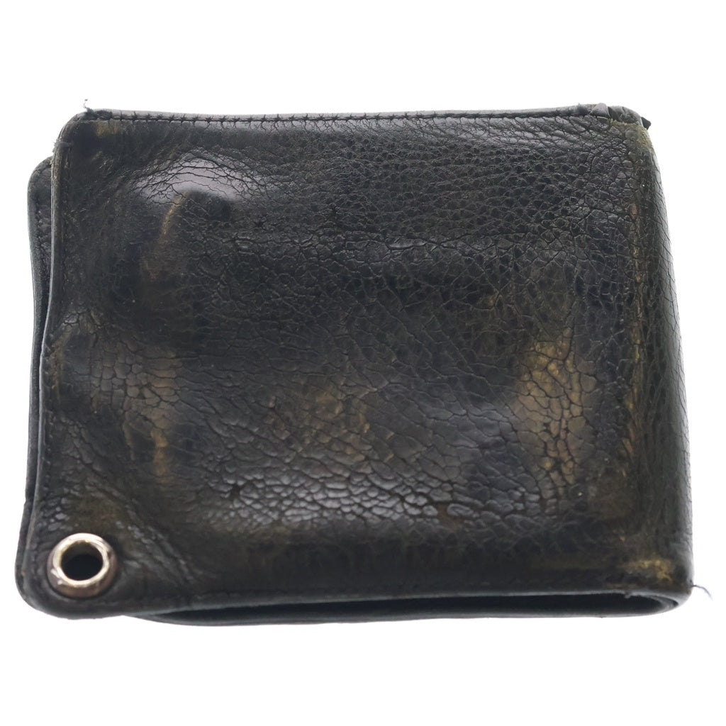 CHROME HEARTS(クロムハーツ) 1SNAP 1スナップ クロス ボールボタン レザーウォレット 財布 ブラック
