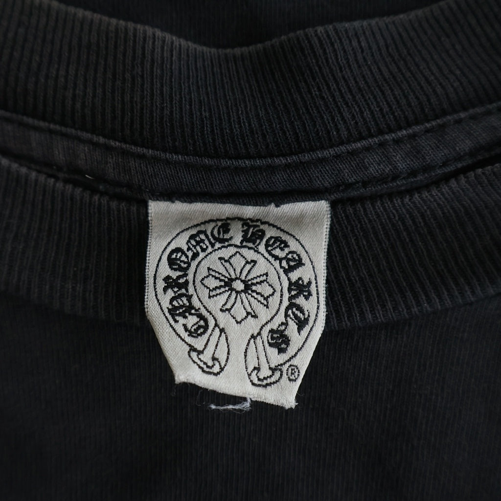 CHROME HEARTS(クロムハーツ) OLD CH L S 1 スクロールラベルプリントロングスリーブTシャツ クルーネック長袖Tシャツ カットソー ブラック