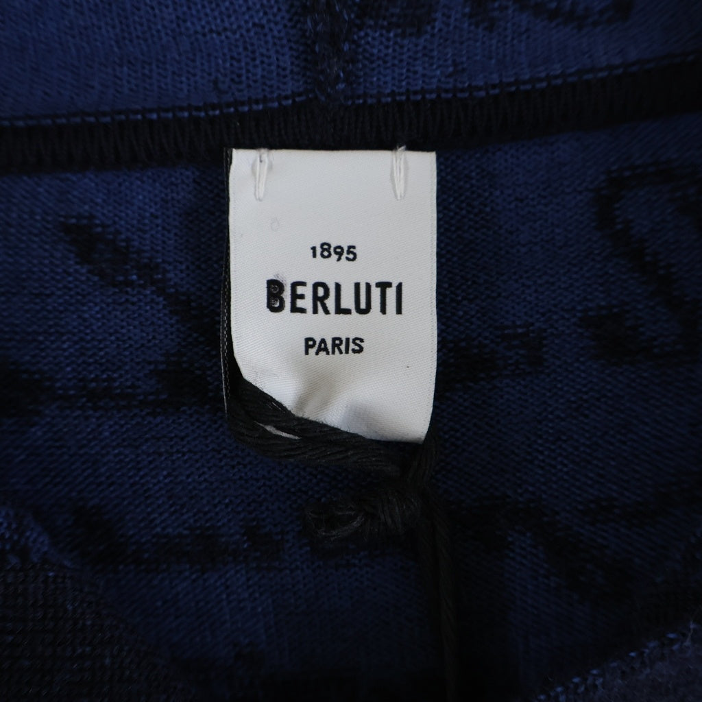 Berluti(ベルルッティ) カリグラフィ スクリット パターン フーディー ジップ パーカー ブルー