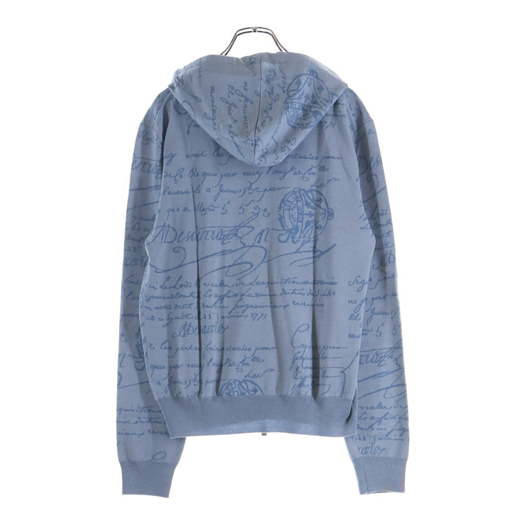 Berluti(ベルルッティ) カリグラフィ スクリット パターン フーディー ジップ パーカー ブルー