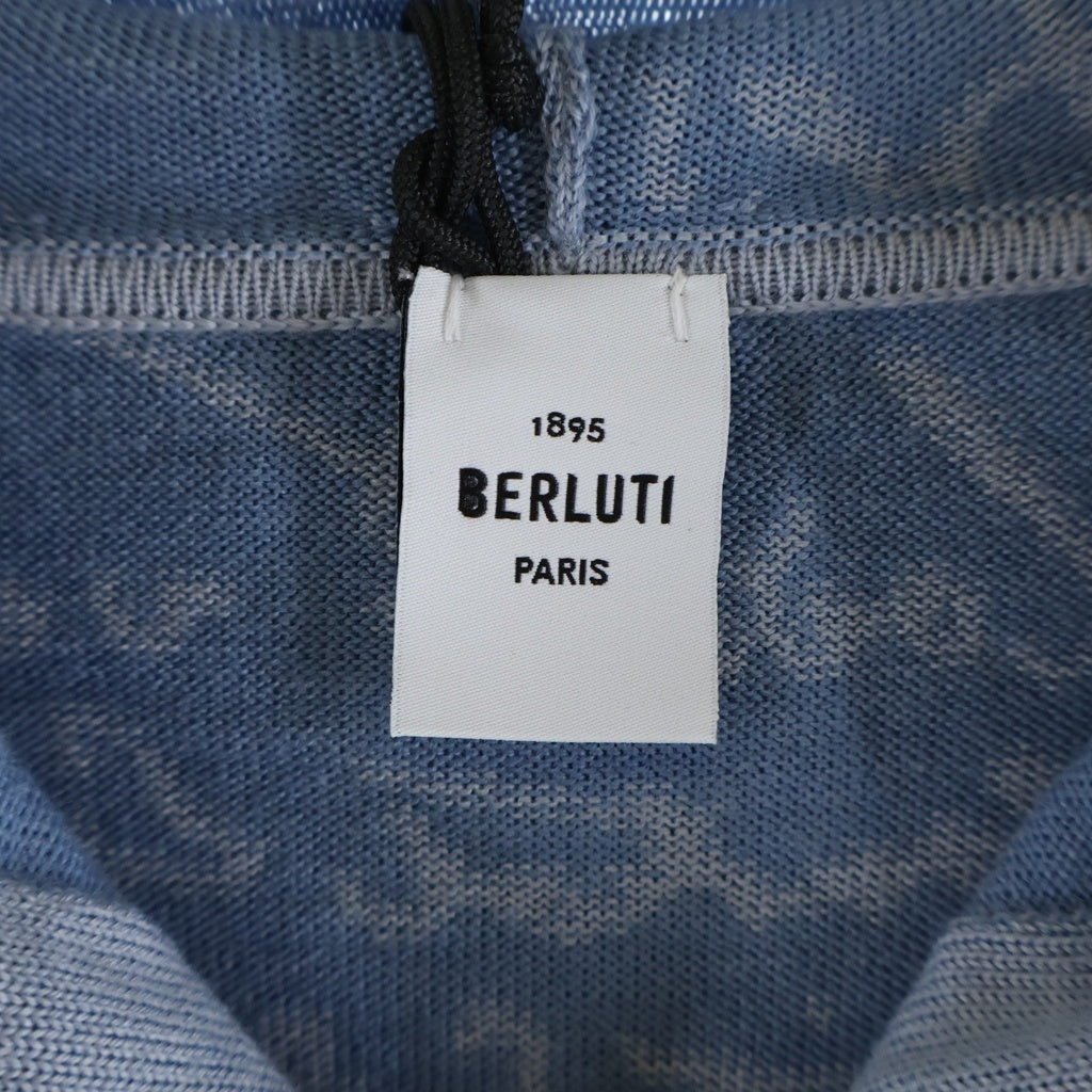 Berluti(ベルルッティ) カリグラフィ スクリット パターン フーディー ジップ パーカー ブルー