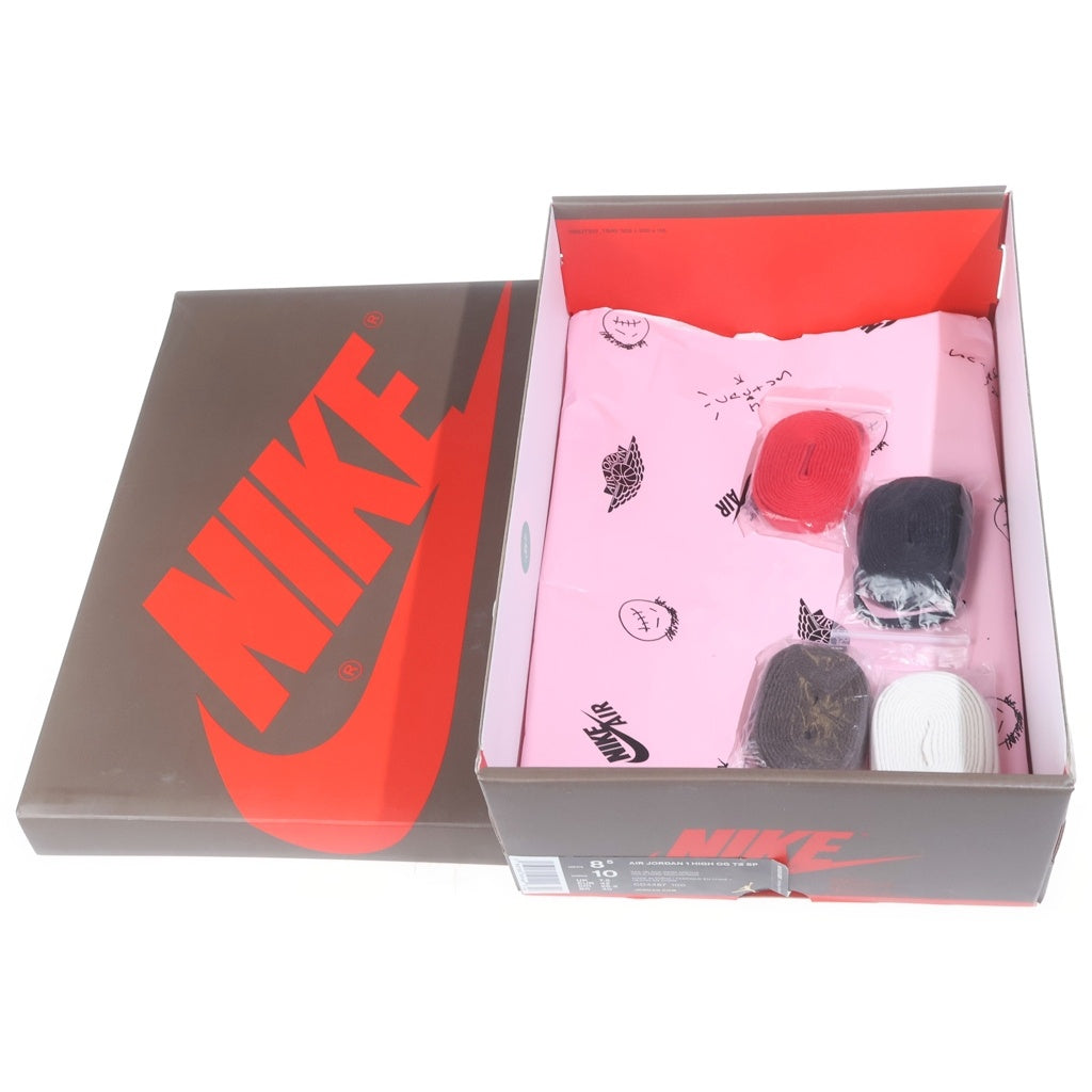 NIKE(ナイキ) ×TRAVIS SCOTT AIR JORDAN 1 HIGH OG TS SP CD4487-100 トラヴィススコット エアジョーダン1 ハイカットスニーカー ブラウン/ホワイト US9/27cm
