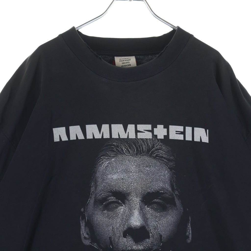 VETEMENTS(ヴェトモン) 17AW RAMMSTEIN T-SHIRT ラムシュタイン プリント 半袖Tシャツ カットソー ブラック MAH18TR27