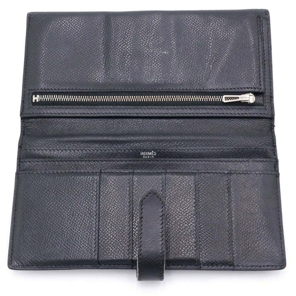 HERMES(エルメス) ベアン クラシック ロングウォレット 長財布 カードケース ブラック ヴォーエプソン □F刻印 シルバー金具
