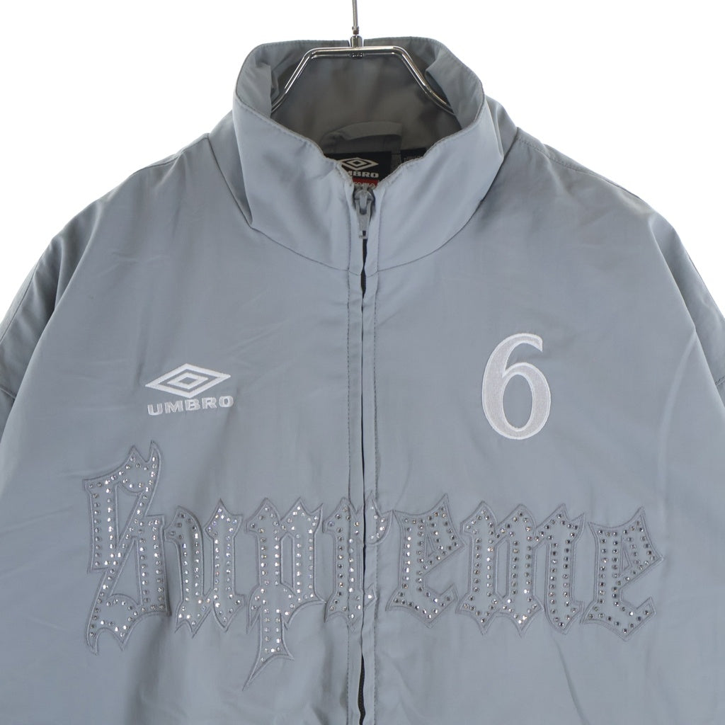 SUPREME(シュプリーム) x Umbro Rhinestone Track Jacket アンブロ ラインストーン トラックジャケット グレー