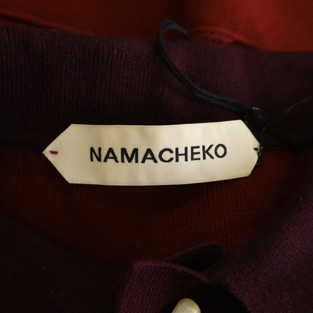 NAMACHEKO(ナマチェコ) Sly Bandage ロングスリーブ ニットポロシャツ レッド NS24-7100-4004